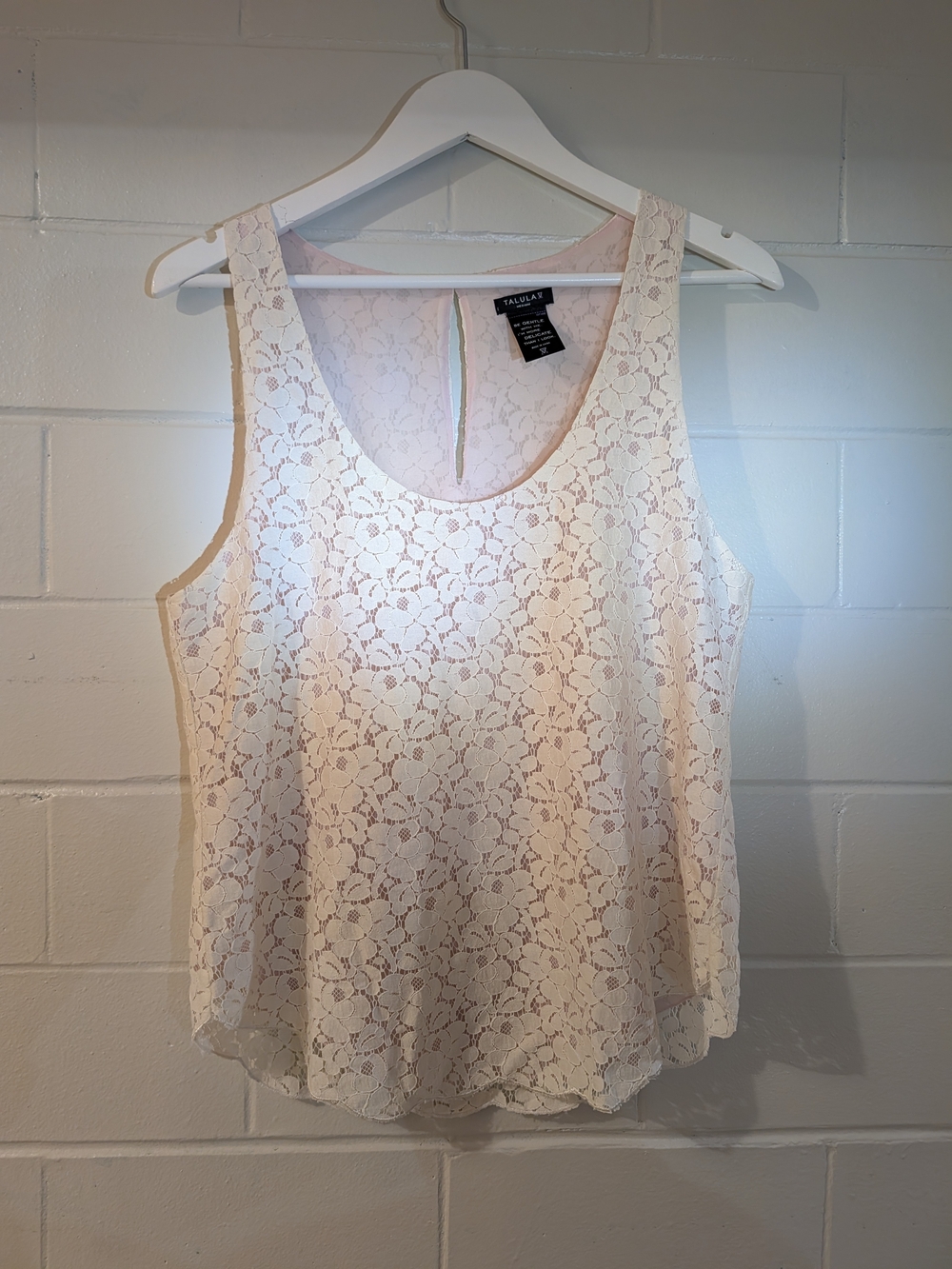 Talula Aritzia Pale Pink Lace Scoop Neck Tank